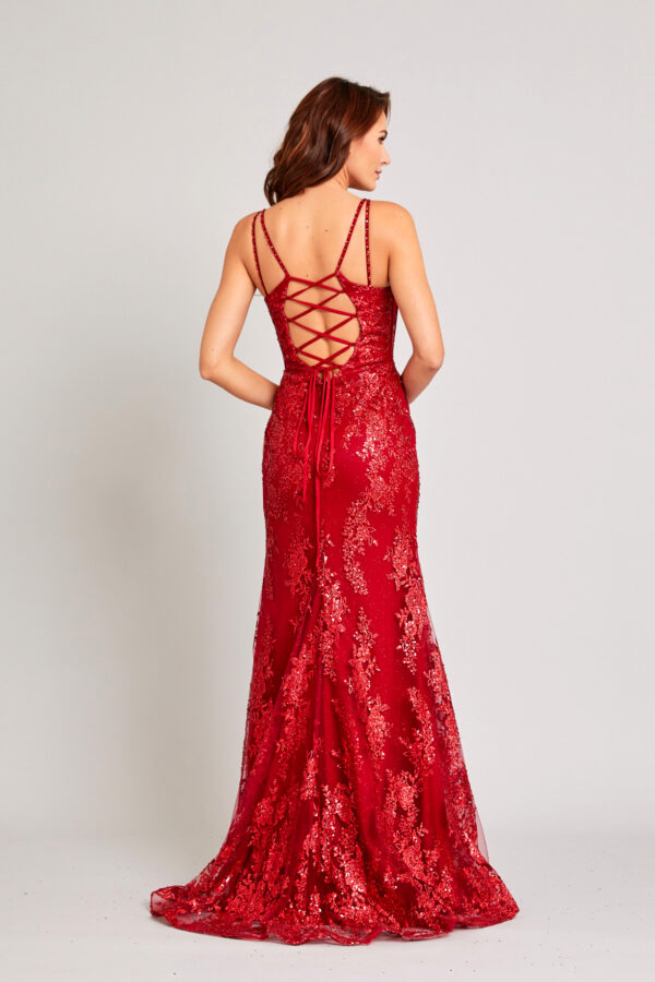 Vestido de fiesta burgundy M - Cód. 16345 - Imagen 3