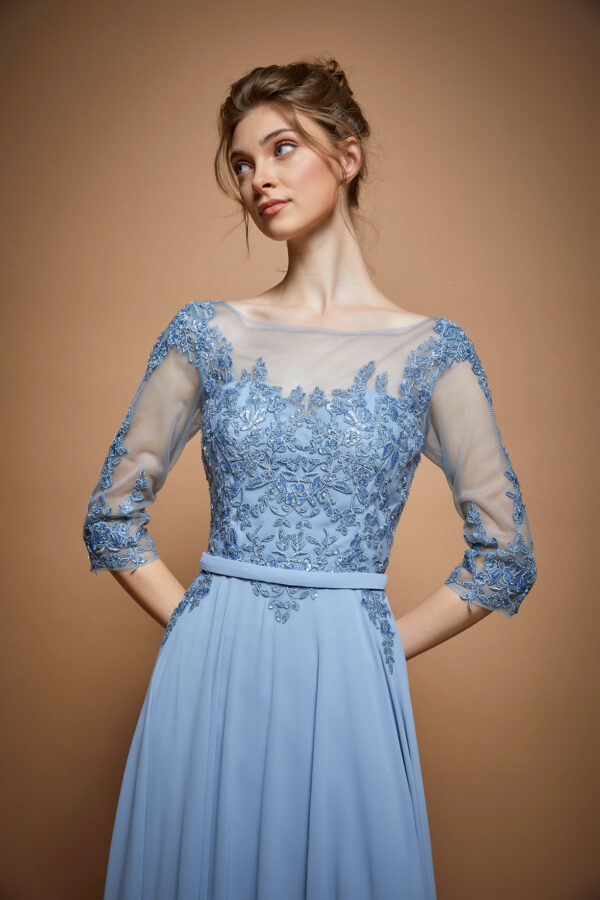 Vestido de fiesta ice blue 3XL - Cód. 16349 - Imagen 4