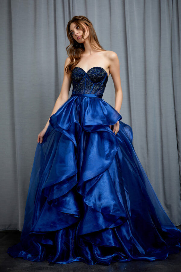 Vestido de fiesta navy M - Cód. 16350