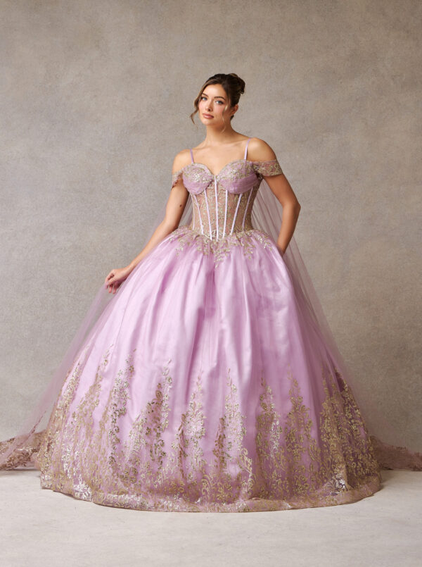Vestido de quince años mauve gold M - Cód. 16333