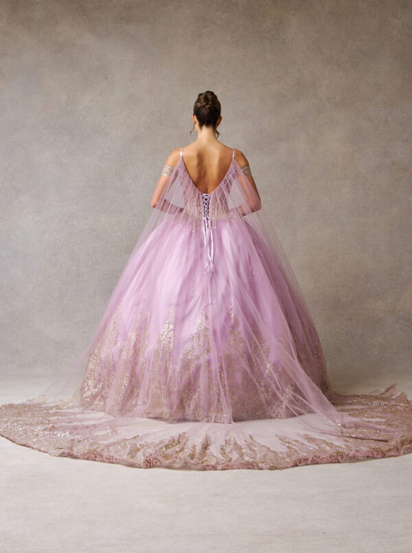 Vestido de quince años mauve gold M - Cód. 16333 - Imagen 3