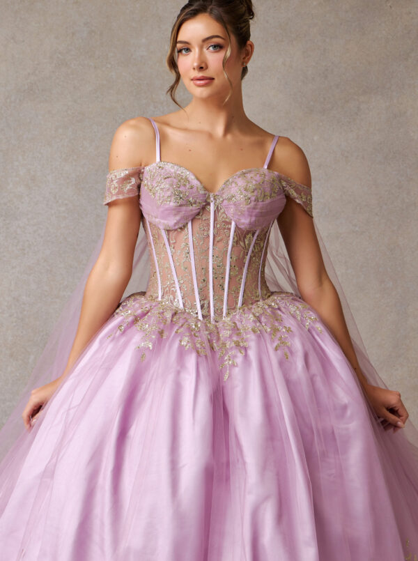 Vestido de quince años mauve gold M - Cód. 16333 - Imagen 4