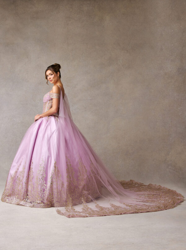 Vestido de quince años mauve gold M - Cód. 16333 - Imagen 5