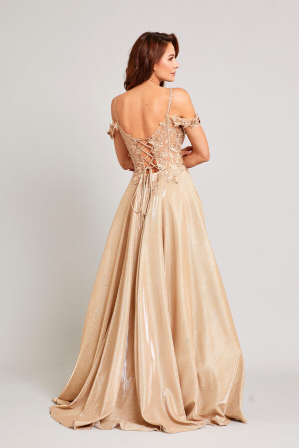 Vestido de fiesta gold S - Cód. 16351 - Imagen 3