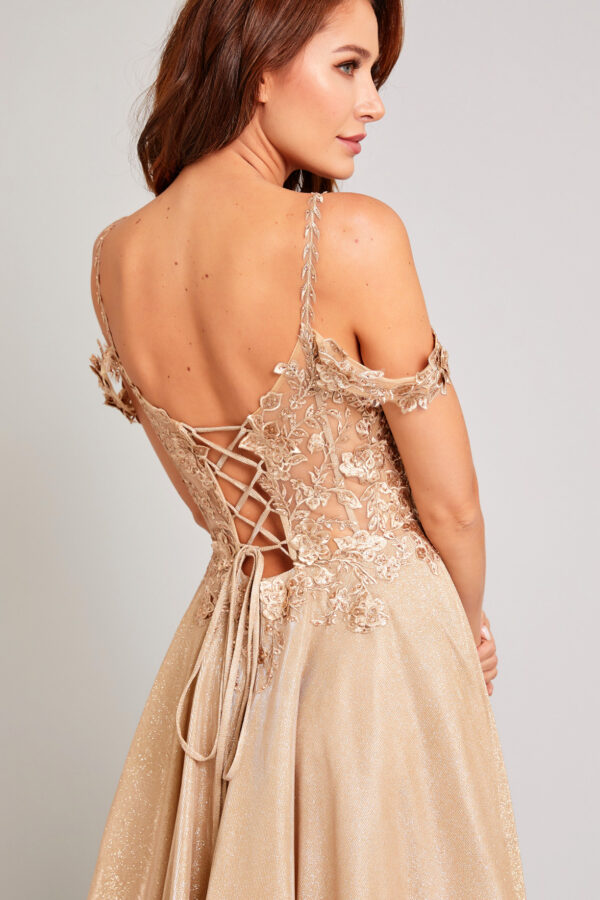 Vestido de fiesta gold S - Cód. 16351 - Imagen 4