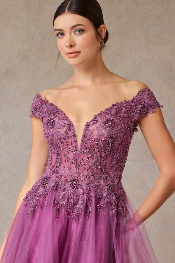 Vestido de fiesta plum Xl - Cód. 16353 - Imagen 4