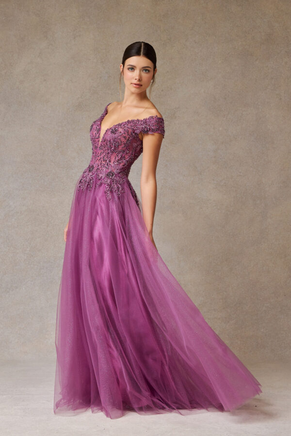 Vestido de fiesta plum Xl - Cód. 16353 - Imagen 5