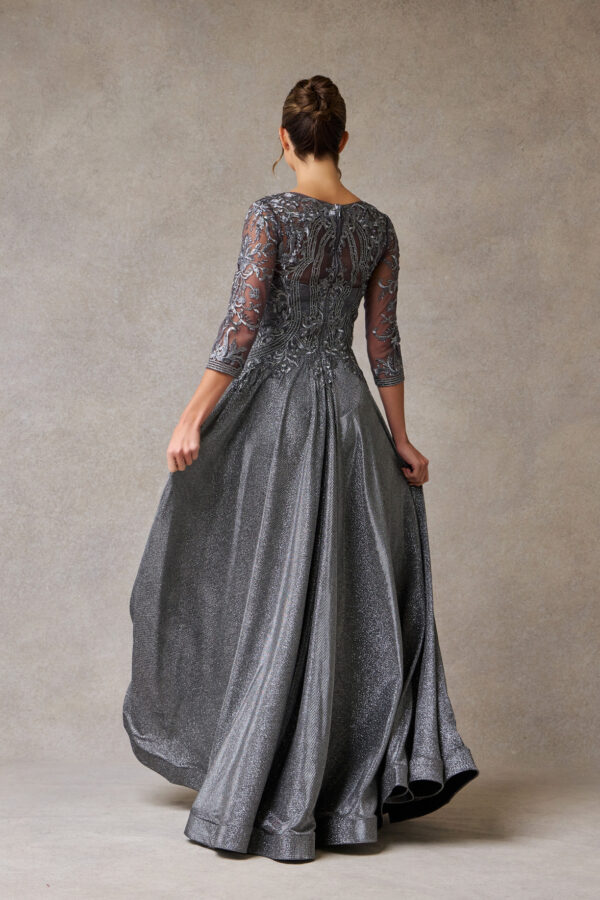 Vestido de fiesta charcoal 3XL - Cód. 16354 - Imagen 3