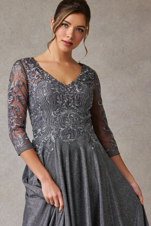 Vestido de fiesta charcoal 3XL - Cód. 16354 - Imagen 4