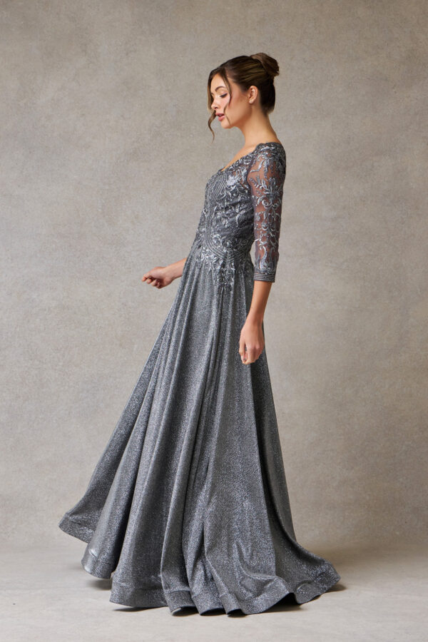 Vestido de fiesta charcoal 3XL - Cód. 16354 - Imagen 5