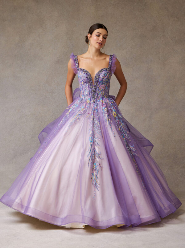 Vestido de quince años purple multi M - Cód. 16336