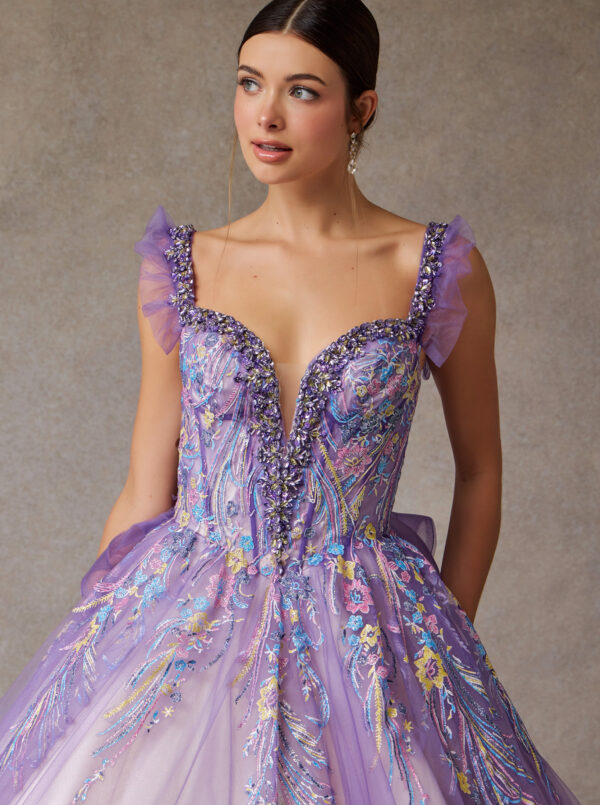 Vestido de quince años purple multi M - Cód. 16336 - Imagen 4
