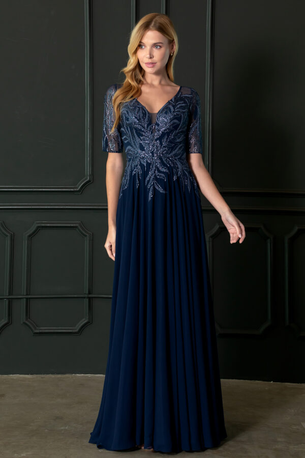 Vestido de fiesta navy 4XL - Cód. 16356