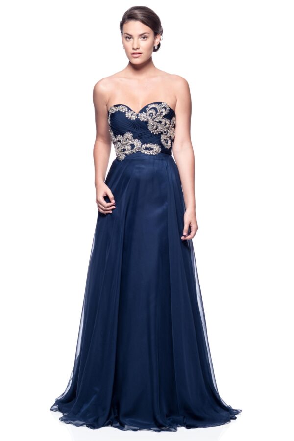 Vestido de fiesta navy M - Cód. 16362