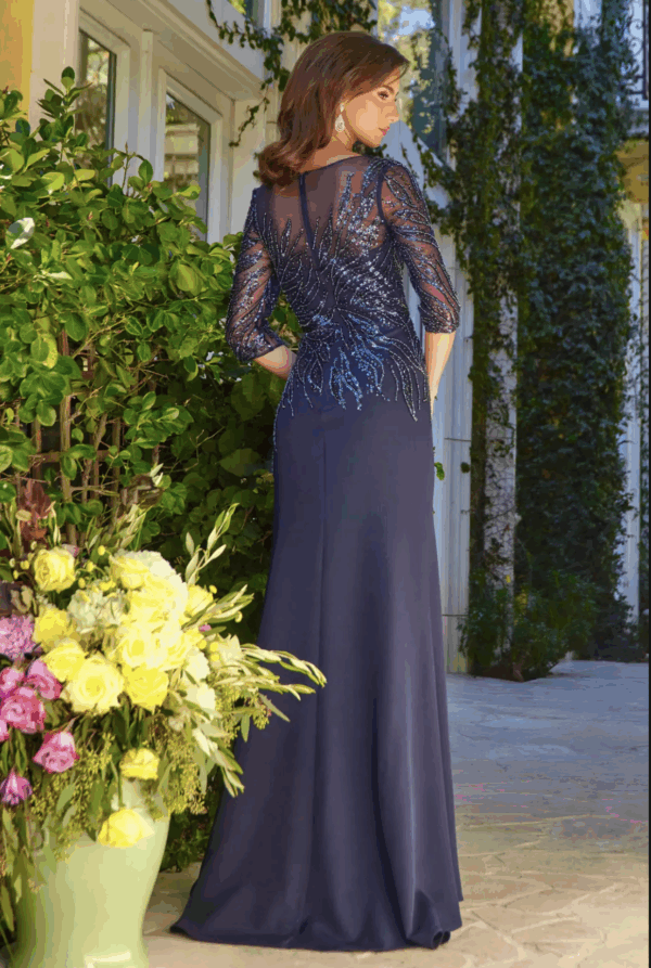 Vestido de fiesta navy M - Cód. 16367 - Imagen 3