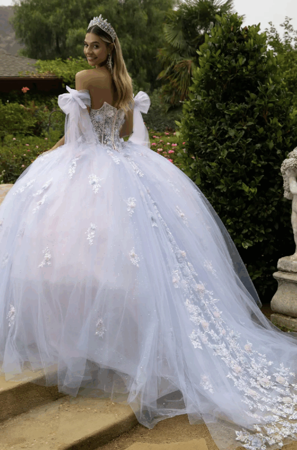 Vestido de quince años blue/pink M - Cód. 16365 - Imagen 3