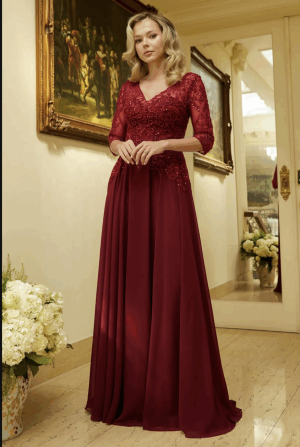 Vestido de fiesta burgundy 3XL - Cód. 16368
