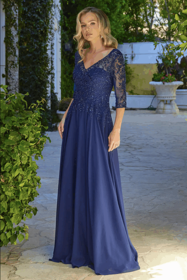 Vestido de fiesta navy 4XL - Cód. 16369