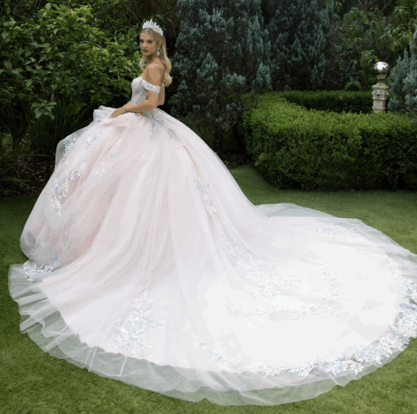 Vestido de quince años blush S - Cód. 16366 - Imagen 3