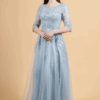 Vestido de fiesta smoky blue 2XL - Cód. 16372