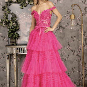Vestido de fiesta fuchsia M - Cód. 16427