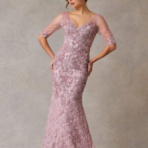 Vestido de fiesta mauve L - Cód. 16621