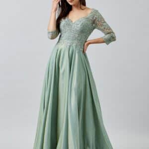 Vestido de fiesta sage L - Cód. 16627