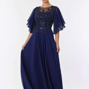 Vestido de fiesta navy 2XL - Cód. 16629