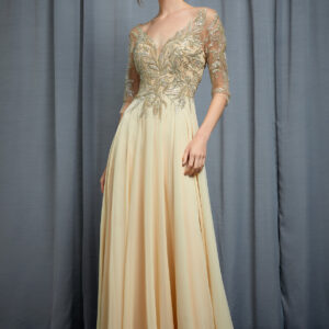 Vestido de fiesta champagne XL - Cód. 16635