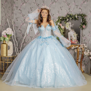 Vestido de quince años baby blue L - Cód. 16819