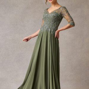 Vestido de fiesta olive 3XL - Cód. 17008