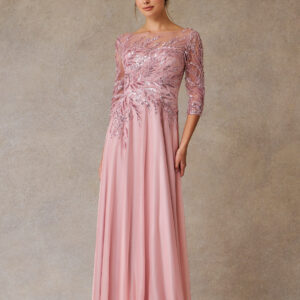 Vestido de fiesta dusty rose L - Cód. 17010
