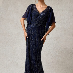 Vestido de fiesta navy L - Cód. 16959