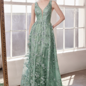 Vestido de fiesta sage S - Cód. 16990