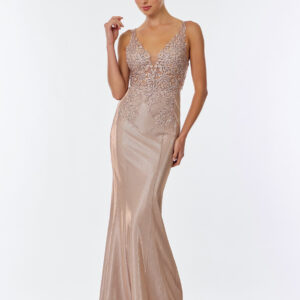 Vestido de fiesta blush M - Cód. 17075