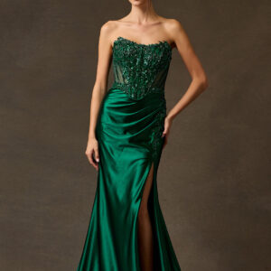 Vestido de fiesta hunter green M - Cód. 17130