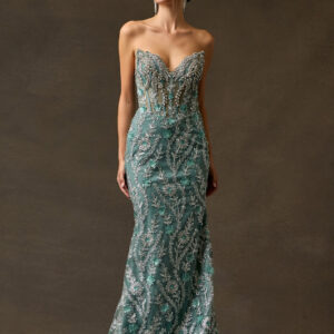 Vestido de fiesta sage L - Cód. 17131