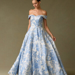 Vestido de fiesta ice blue white M - Cód. 17320