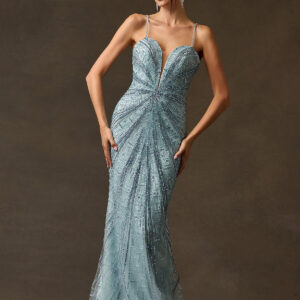Vestido de fiesta dusty blue L - Cód. 17323