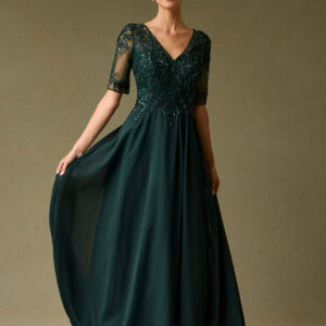 Vestido de fiesta dark green 3XL - Cód. 17329