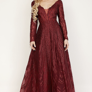 Vestido de fiesta burgundy 14 - Cód. 17503