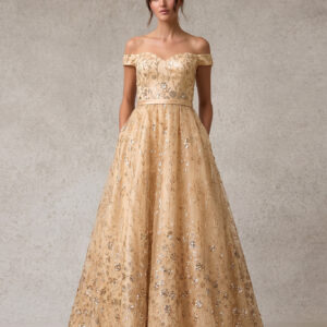 Vestido de fiesta gold XL - Cód. 17447