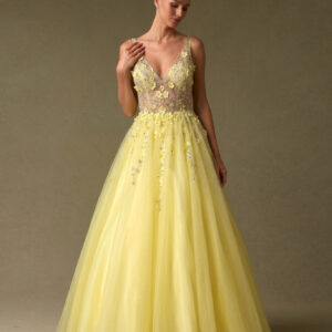 Vestido de fiesta yellow M - Cód. 17460